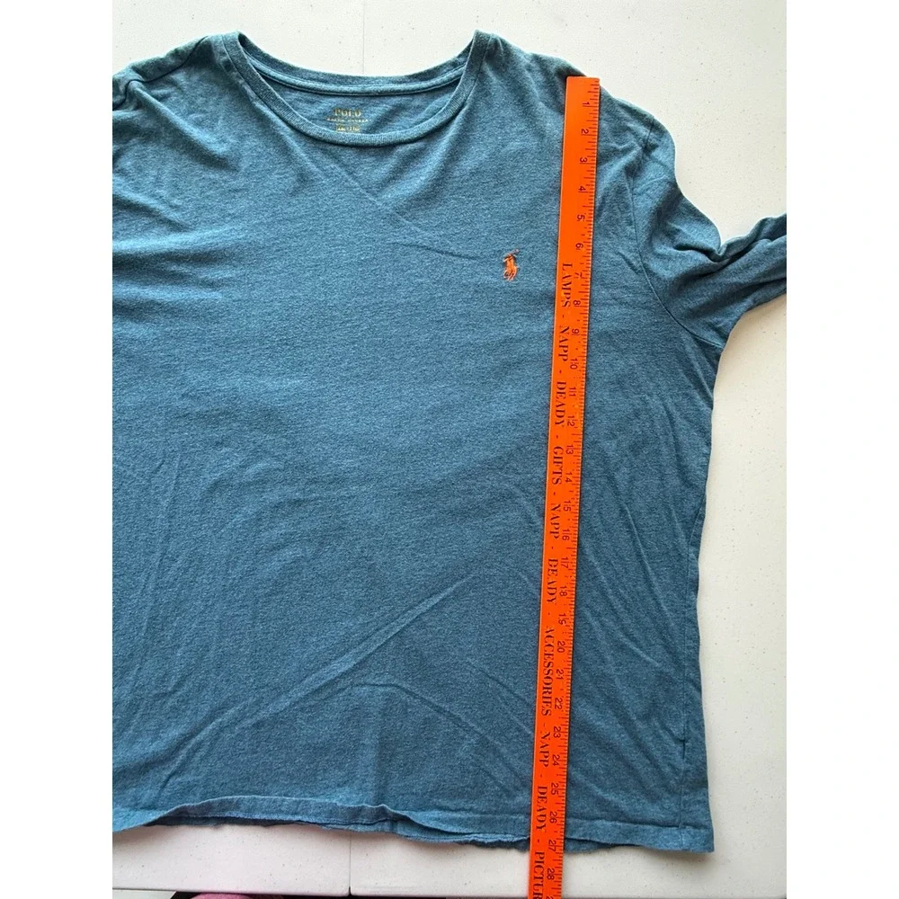 Polo Ralph Lauren Men's Long Sleeve Crewneck T-Shirt  Blue XXL 100% Cotton